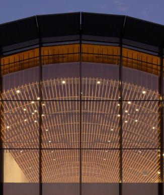 An image of the new Portland International Airport main terminal.